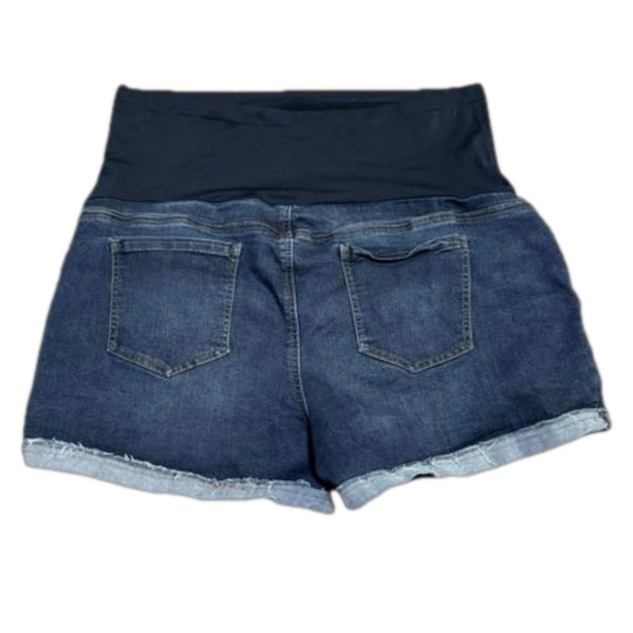 Time and Tru Maternity Denim Blue Jean Shorts Stretchy Belly Women Size 20 XXL - Picture 4 of 10